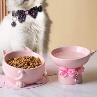 Kreative Keramik Trinkwasser-Futternäpfe, Umkippschutz Nackenschutz, Großer Durchmesser, Niedlicher Katzen Napf, Haustierbedarf, 1 Stück