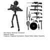 Stickman Ornament Multi-Purpose Action Figure Decor Mysterious Design Stress Relief Toy with Fully Poseable Robot