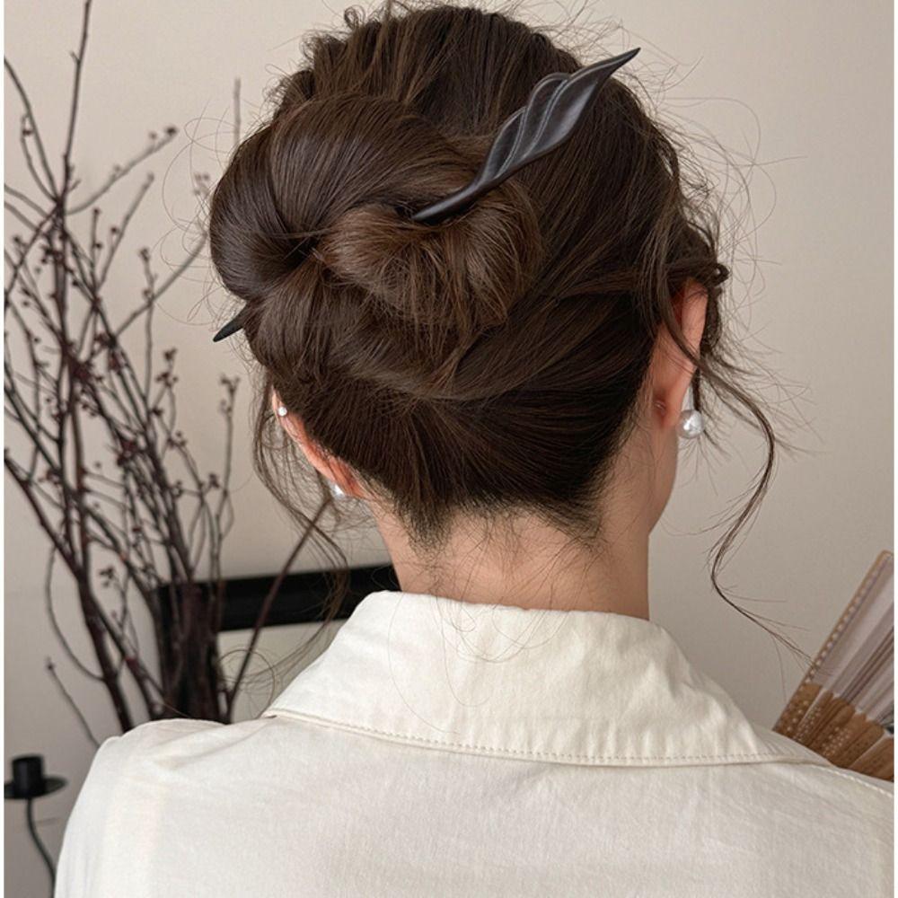 Wooden Sandalwood Hair Stick Wood Hanfu Headwear Chinese Style Hairpin  Hair Sticks for Long Hair