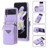 Crossbody Leather Bag Wallet Zipper Purse Case for Samsung Z Flip 6 5 4 Flip3 Neckstrap Shoulder Strap Card Holder Pocket Cover