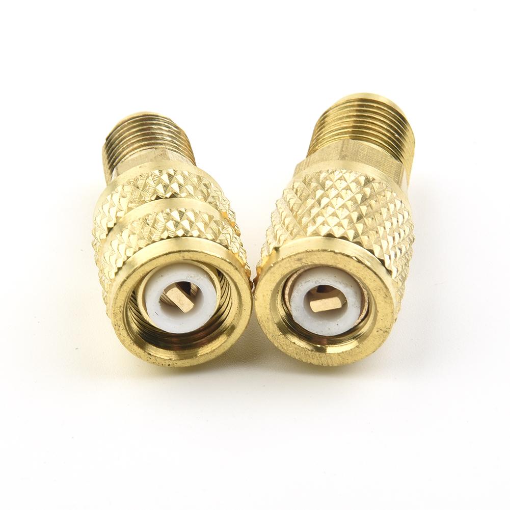 Adaptador de Latão 2 Peças 5/16 1/4 polegada Válvula Comutadora Para R410A R32 R22 Para Refrigerante HVAC Condicionadores de Ar Split Peça de Ferramenta Elétrica