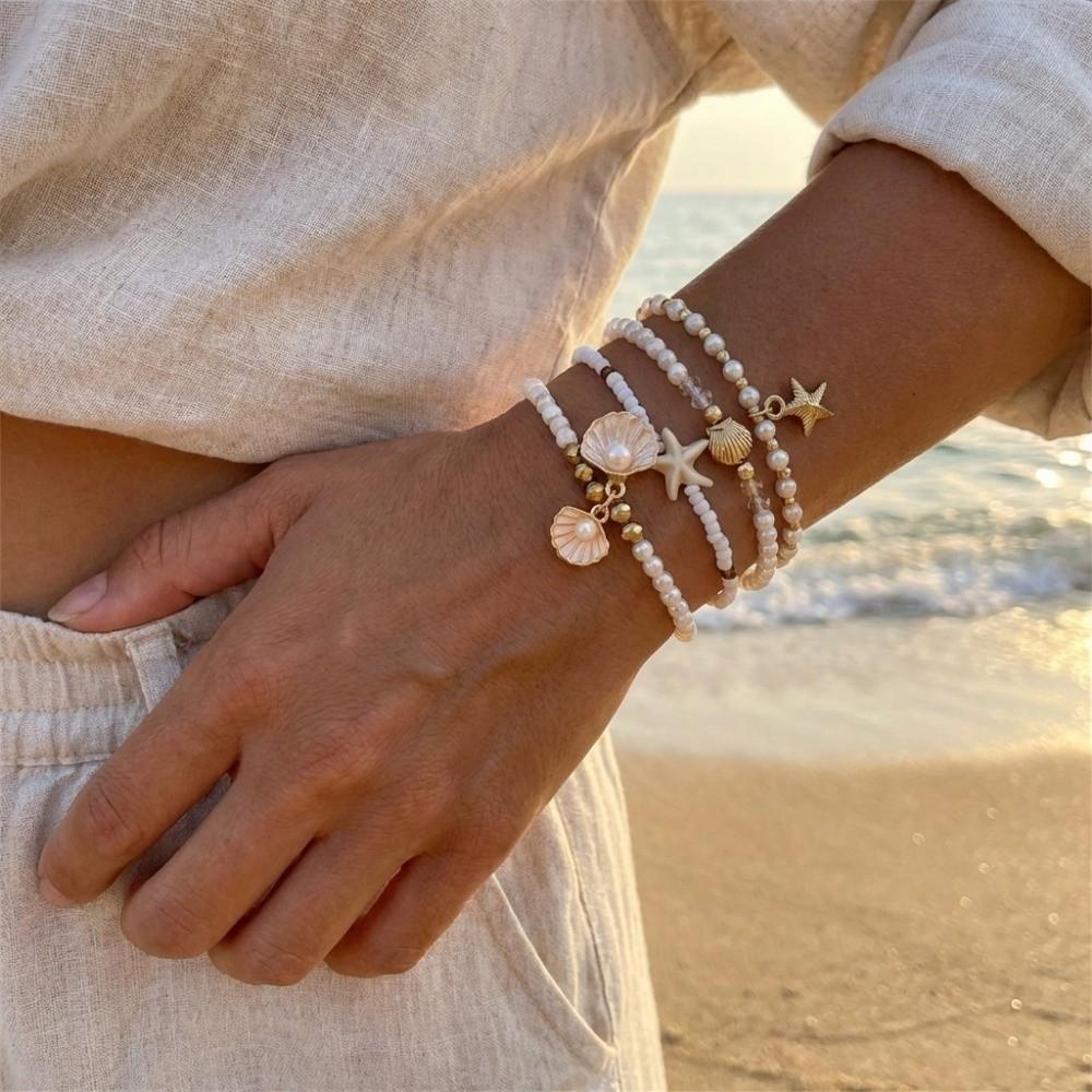 Turtle Pendant Multilayer Shell Bracelets Bohemian Wrap Charm Hand Chain Gifts