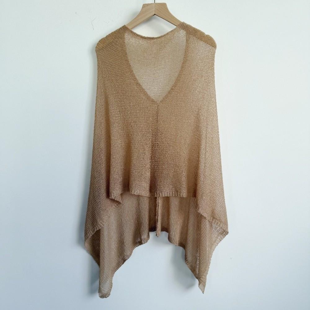 Summer Drop Shoulder Crochet Poncho Sweater Irregular Multi-wear Beach Cover Up Sheer Knitted Cover-ups Vacation Outfits