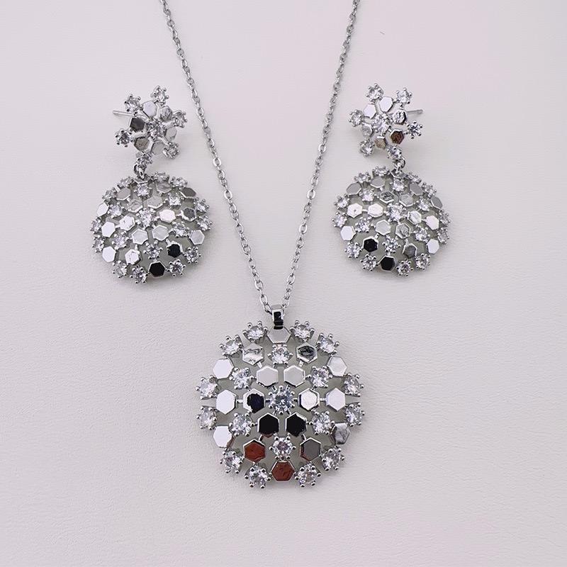 

Musla Design Luxury 925 Sterling Silver Earrings and Necklace Set for Women Gift Exquisite High Quality Wedding Jewelry срібний