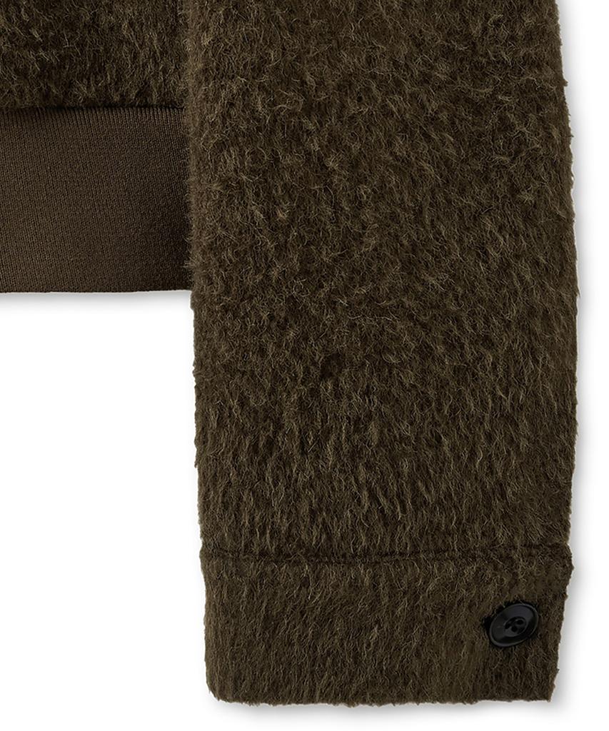 Noirer Fancy Alpaca Crop Blouson (Khaki Brown)