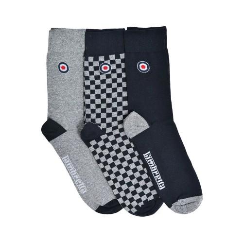 LAMBRETTA Men's Checked Socks (Pack of 3)