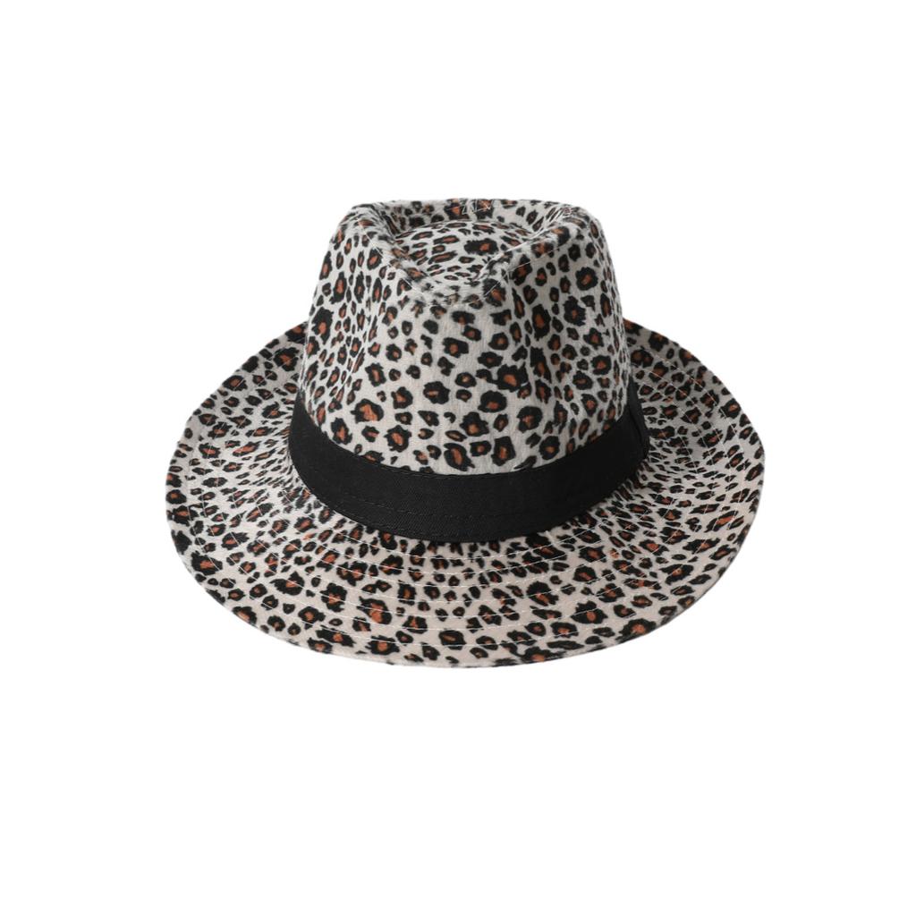 New Leopard Print Top Hat Women's Fashion Warm Hat Men's and Women's Outdoor Sun Protection Visor Trendy Jazz Hat
