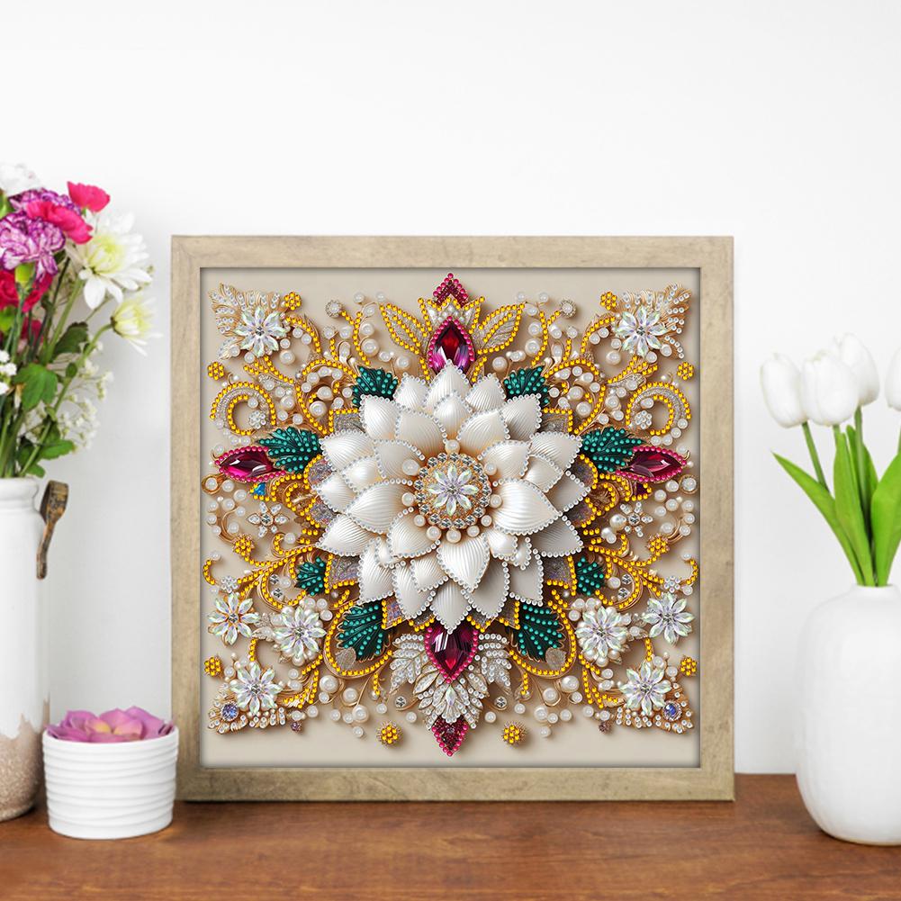 Flower 5D DIY Special Shape Crystal Partial Diamond Painting Kit Home Wall Decor