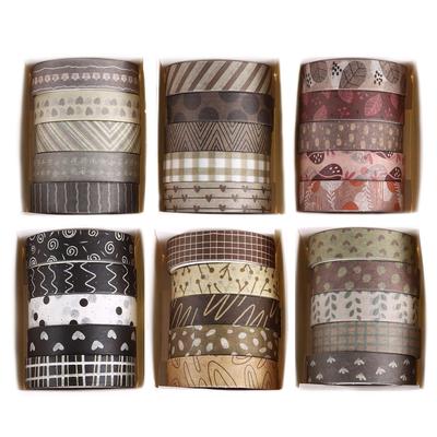 YUBX Fita Washi Estreita de Mascaramento Padrões de Base para DIY Presente e Decorações de Presente Fita, Conjunto de 30 Peças, Listras, Artesanato, Diários, Planejadores, Álbuns de Recortes,