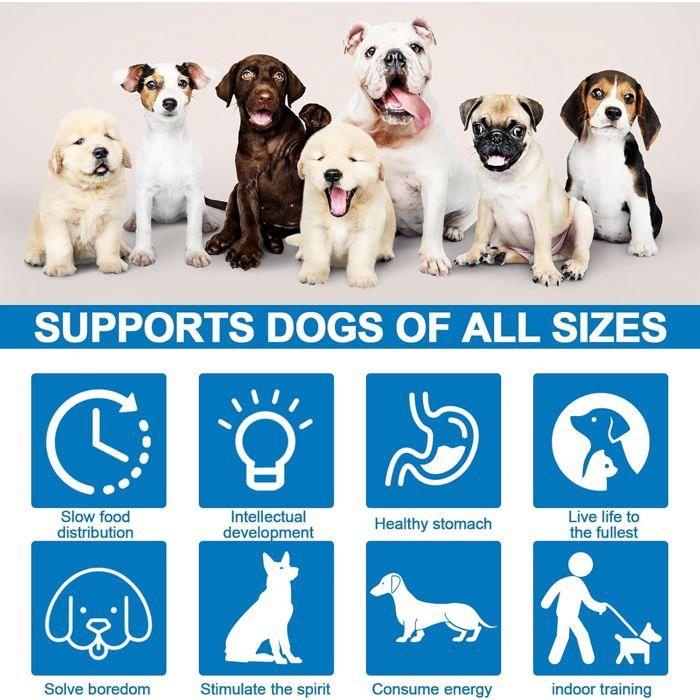Jouet interactif pour chien - ULISEM - Distributeur de friandises - ABS alimentaire - 15,5 x 8,7 cm