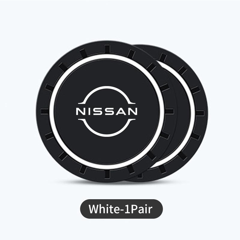 

For Nissan 2Pcs Car Coaster Water Cup Bottle Holder Mat Anti-slip Pad Pulsar Skyline Patrol Navara Micra X-Trail