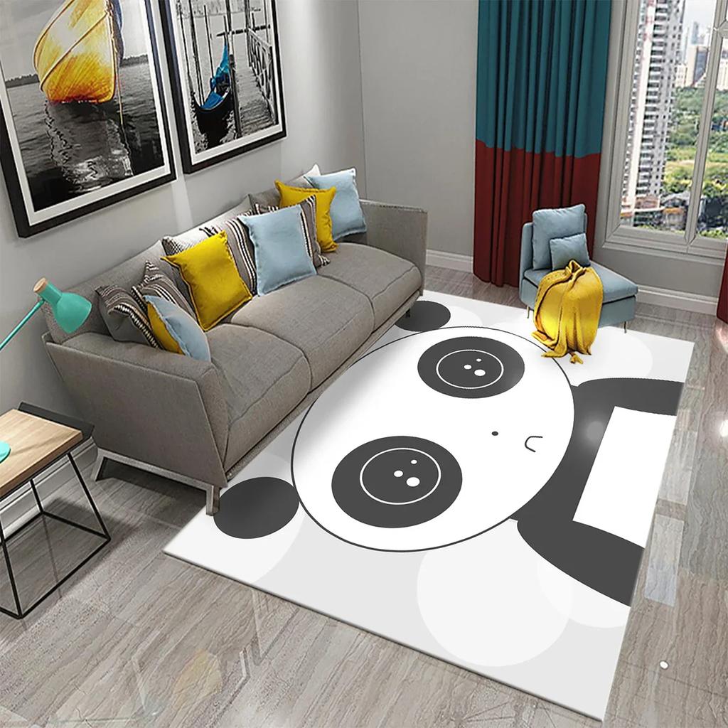 3D Cartoon Cute Panda Carpet Area Rug for Living Room Bedroom Bathroom Kitchen Decor Kid Play Crawl Soft Non-slip Floor Mat Gift