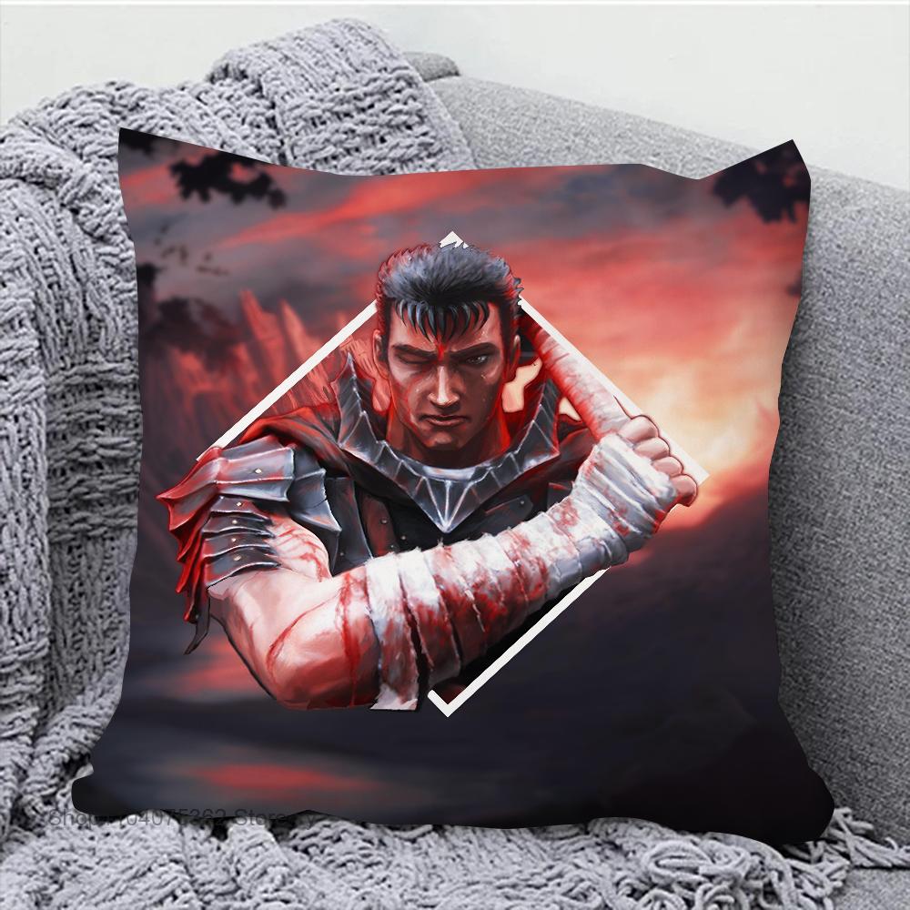 Anime BERSERK Pillow Case Square Pillow Bedroom Sofa Leisure Comfort Cushion Car Living Room Home Decoration