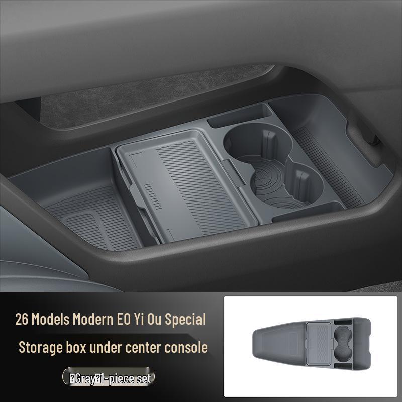 

Fits 26 Hyundai Models: Center Console Lower Storage Box & Glasses Holder Car Accessory.