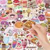 50pcs Cartoon Dessert Graffiti Stickers for DIY Suitcase & Notebook Decoration