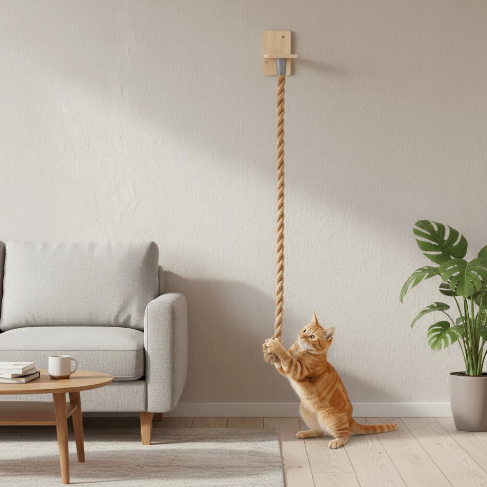 Funny Wear Resistant Cat Scratch Rope Bite Resistant Space Saving Cat Climbing Shelf Screw Fixation Cat Climbing Frame Home