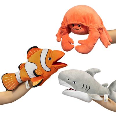 Plüsch-Fisch-Handpuppe, gefüllte Meerestiere, Hai, Oktopus, Vogel, Fuchs, Handpuppe für Kinder und Erwachsene, so tun, als ob sie Puppen spielen