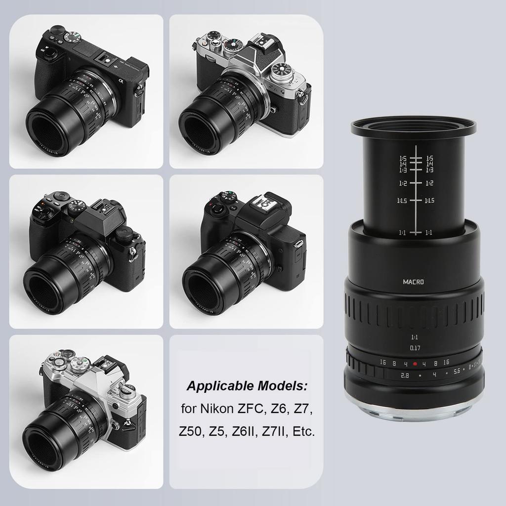 40mm APS C Macro 1X Large Manual Focus for Nikon Z Mount Cameras F2.8 Lens, Magnification, F2.8 Aperture, (ZFC, Z6, Z7, Z50, Z5, Z6II, Z7II, etc.)
