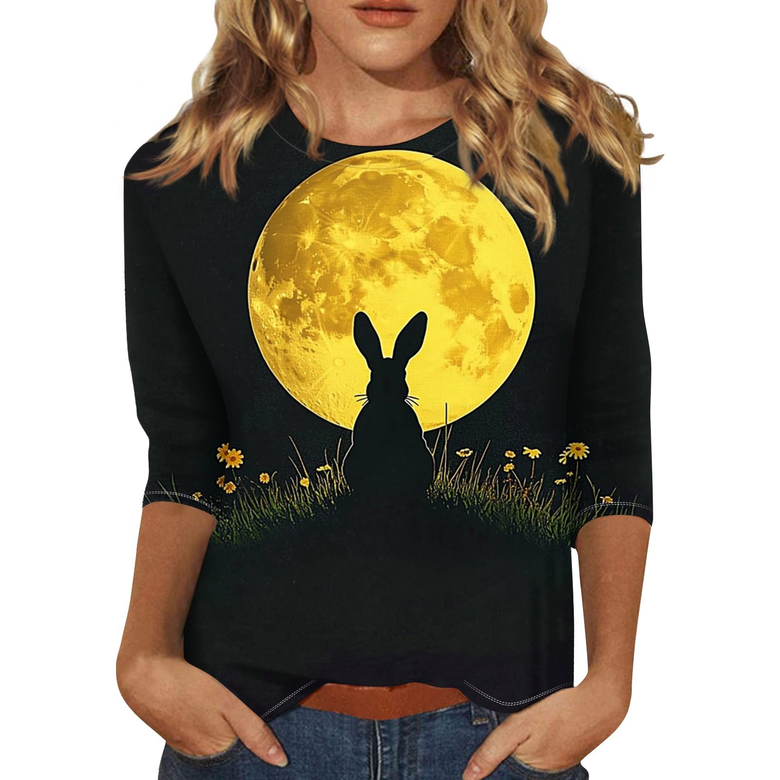 

Женская мода свободный повседневный топ с семью рукавами и круглым вырезом S тёмно-синий