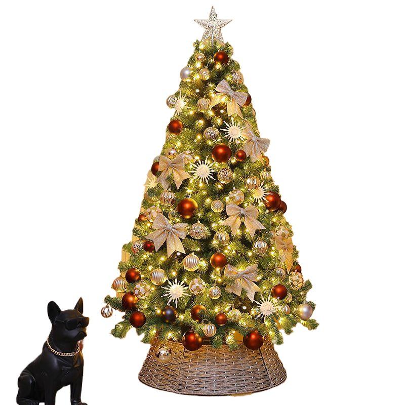 2025 White Flocked Snowy Christmas Tree Set with DIY Ornaments for Home Living Room