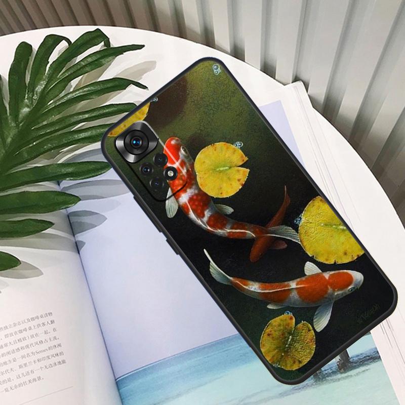Chinese Koi Fishes Funda For Xiaomi Redmi Note 14 10 11 12 13 15 Pro Plus Case For Redmi 15 15C 14C 12C 10C 13C