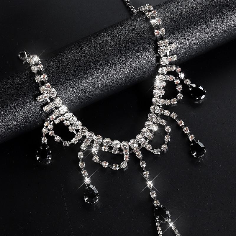 Luxury Rhinestone Milk Ring Breast Chain Women Sexy Spicy Metal Bead Chain Milk Clip Body Chain Adult Erotic Accessories