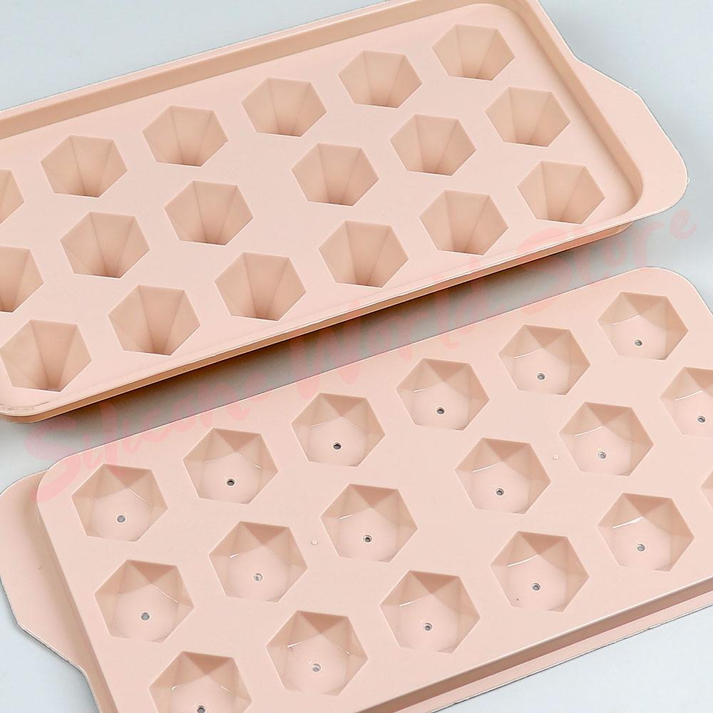 Silicone World DIY Ice Hockey Mold Round Diamond Shaped Ice Cube Molds With Lid Plastic Ice Making Box Ice Tray Kitchen Tools