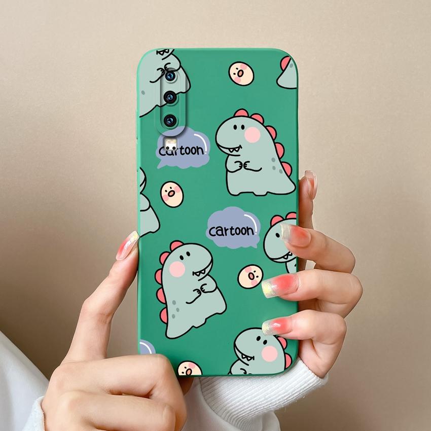 Covers Cases For Huawei P40 P30 P60 Y6 Y7 Y9 Y9A Y5 Cute Dinosaur Baby Silicone Soft Casing Screen Protector Anti Fall Shell For Huawei Bumper Housing