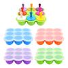 Ice Cube Mold Tray Food-Grade Silicone Ice Maker with Lid 9 Holes Easy Release Infant Food Food Container