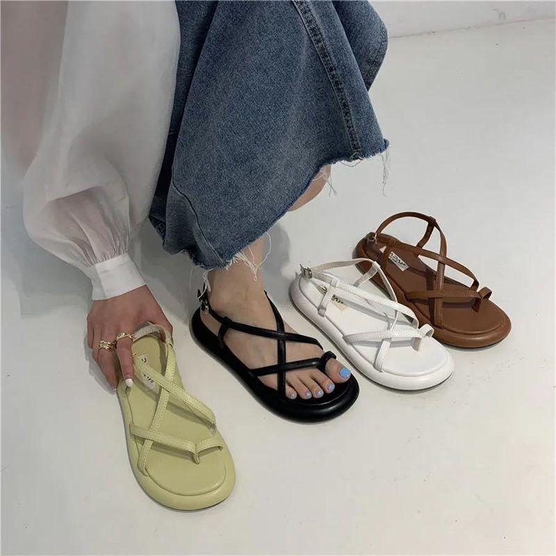 Platform Shoes Design Sense Niche French Retro Sandals Roman Shoes Spring and Summer Muffin Shoes Women's Shoes Summer