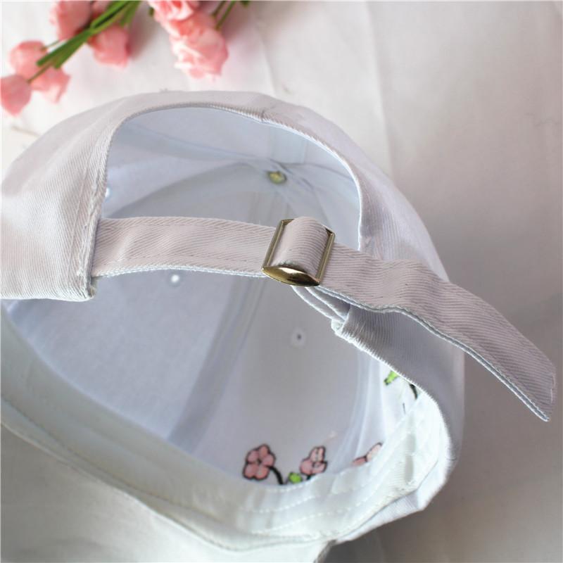 Women Flower Embroidery Baseball Caps Fashion Plum Spring Summer Outdoor Long Brim Sun Hats Cotton Adjustable Sports Female Cap