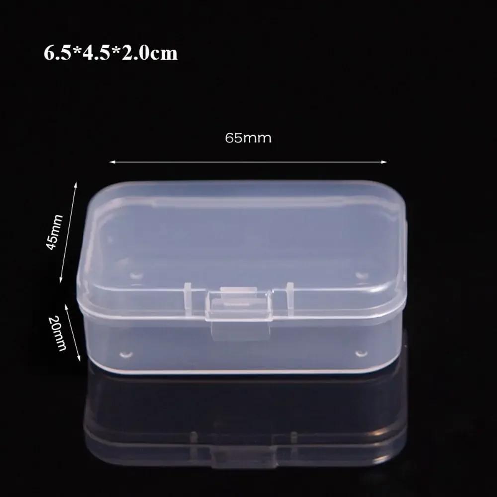 Square Round Plastic Transparent Storage Box Small Items Sundries Organizer Case Jewelry Beads Container Box Tools Accessories