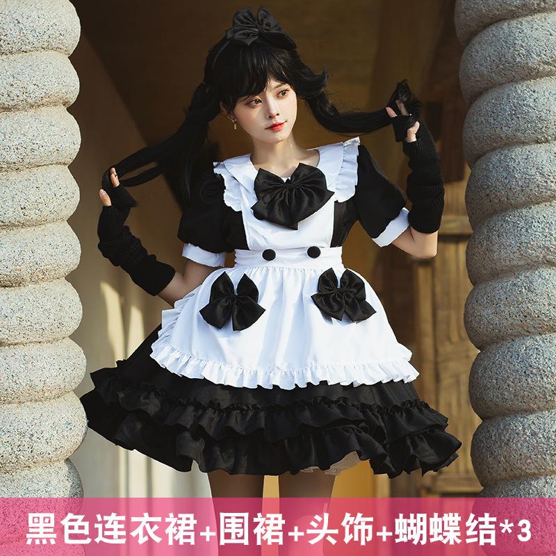 Zwart donker gothic meid Lolita jurk live streaming host zoet en pittig Harajuku Lolita meisje jurk vrouwen