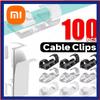 5-60Pcs Cable Clips Organizer Drop Wire Holder Cord Management Self-Adhesive Desk Tidy Cable Manager Fixed Clamp Wire Winder