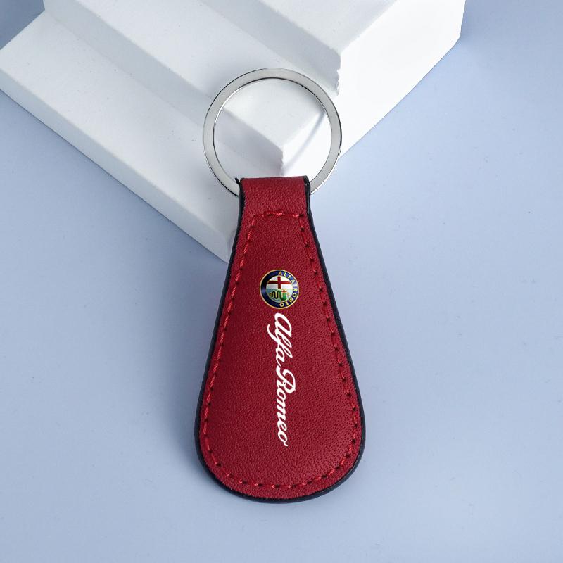 

2026 Hot Alfa Romeo Car Key Chain Key Ring Leather Keychain Trinket Pendant For Alfa Romeo Sportiva Giulia Giulietta 159 156 Ste