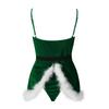 Women Christmas Corset Red Flannel Faux Fur Trim Sexy Bustier Underwired Bra Xmas Party Rave Dress Up