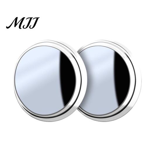 Safety Rear View Mirror 1 Pair Car Rearview Blind Spot Mirror, 360 Degree Adjustable Suction Cup Small Vehicle Parking Assist Round Convex Glass Wide