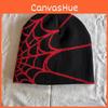 Cap Fashionable Knit With Spider Web Embroidery Design For Daily Wear Casual