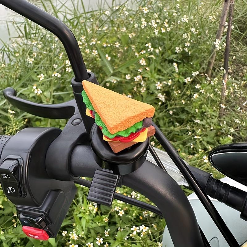 1pc Playful Food Themed Bicycle Bell Fun Outdoor Riding Accessories with Smile Burger and Fries Design