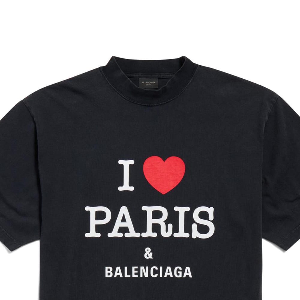 Balenciaga I Love Paris & Balenciaga Printed T Shirt 764235TRVU91041