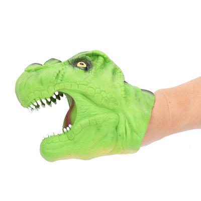 Alta simulazione cartone animato dinosauro mano bambola burattino guanti raccontare storia giocattolo verde