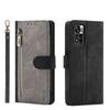 RFID Wallet Cards Solt Zipper Leather Case For Xiaomi Redmi Note 12 Pro Plus 11 11s 10 A2 POCO X5 13 12T 11T Hand Strap Cover