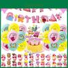 Kirby Themed Birthday Party Hanging Flag Decoration Set With Aluminum Foil Balloons Variety Pack