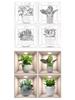 4ps Creative Floral Green Flower Pot Pattern Self-adhesive Wall Stickers Removable Stickers for Home Decoration