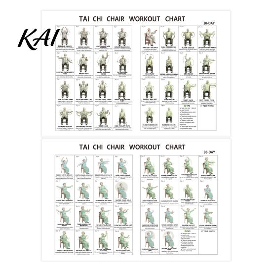 Tai Chi Mobility Exercises Seniors Chair Workout Chart for 30 Day Structured Exercise Plan with Seated Low Impact And Walking Balance Flexibility Home