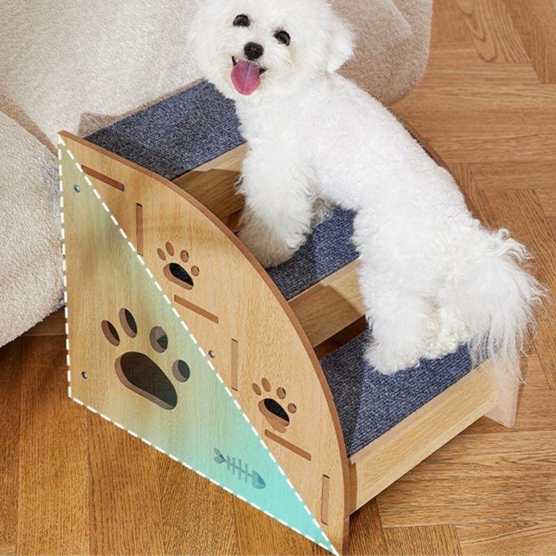 Wooden Pet Steps Stairs For Easy Access To High Place Couch Bed For Small Dog Cats And Senior Pet Climbing Supporter