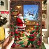 D Flat Pc D Flat Metal Sign Vintage Tin Painting Santa Claus and Elves X Inches Xcm Depicting Santa Claus Prep