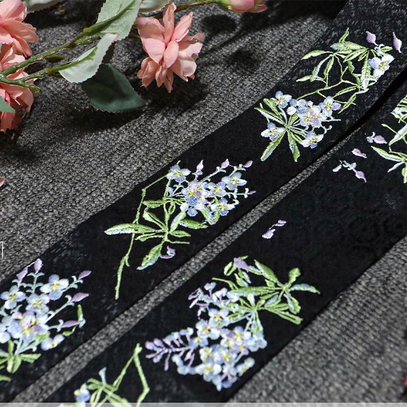Left/Right Chinese Style Embroidered Lace Trim Fabric Collar Decoration for Hanfu Ancient Costume Skirt DIY Sewing Accessories