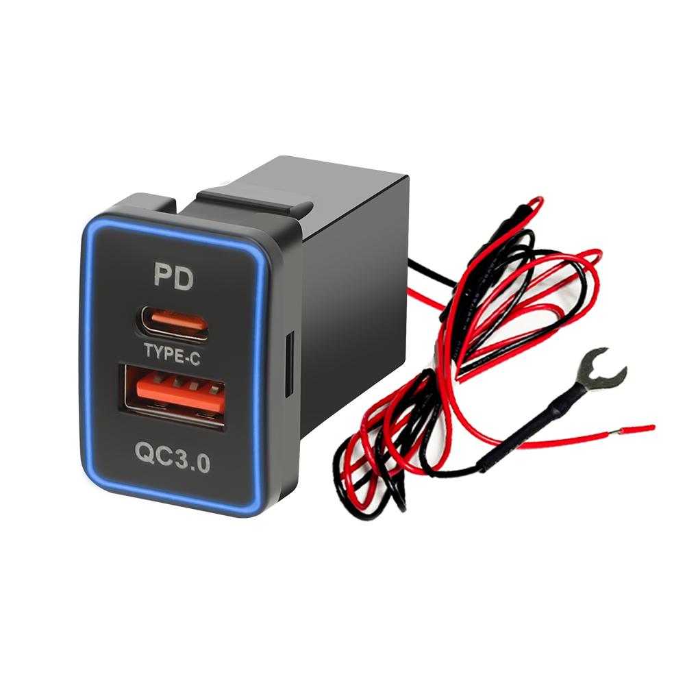 

Новый PD QC Автомобильный USB-порт Быстрая зарядка Розетка Адаптер 23x32мм Быстрая зарядка 12В/24В Водонепроницаемый для автомобилей Toyota 12В/24В