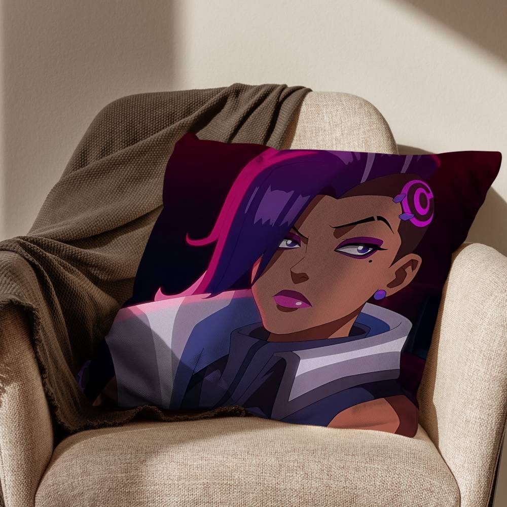 Game Jetpack Cat Overwatch Sierra Sombra Cushion Cover Suitable For Sofa Car Bedroom Office Cushions Decorative Pillow Case